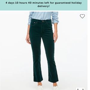 J Crew High Rise Crop Flare Corduroys NWT